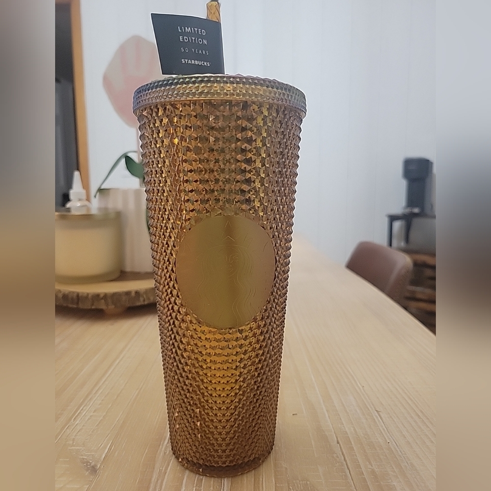 Starbucks venti tumbler gold